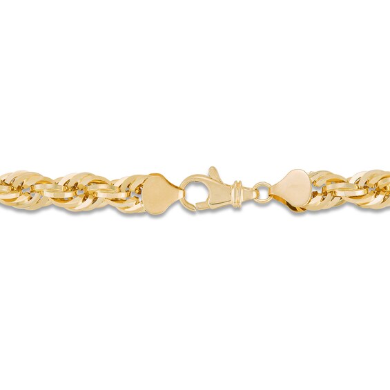 8.0mm Glitter Rope Chain Necklace in Solid 10K Gold - 24â