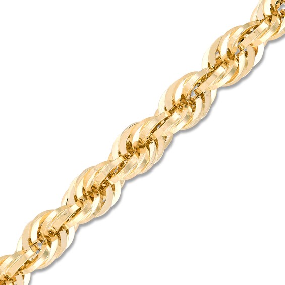 8.0mm Glitter Rope Chain Necklace in Solid 10K Gold - 24â