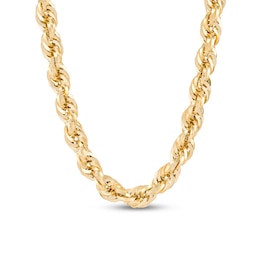 10.0mm Glitter Rope Chain Necklace in Solid 10K Gold - 24"