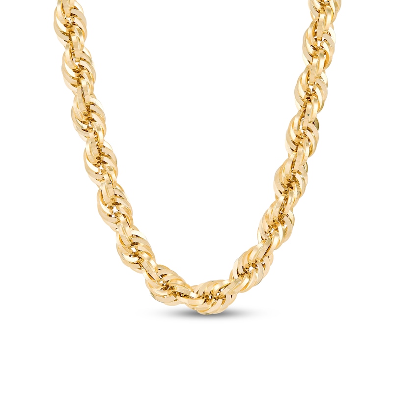 Main Image 1 of 10.0mm Glitter Rope Chain Necklace in Solid 10K Gold - 24"