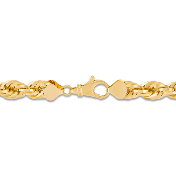 10.0mm Glitter Rope Chain Necklace in Solid 10K Gold - 24"