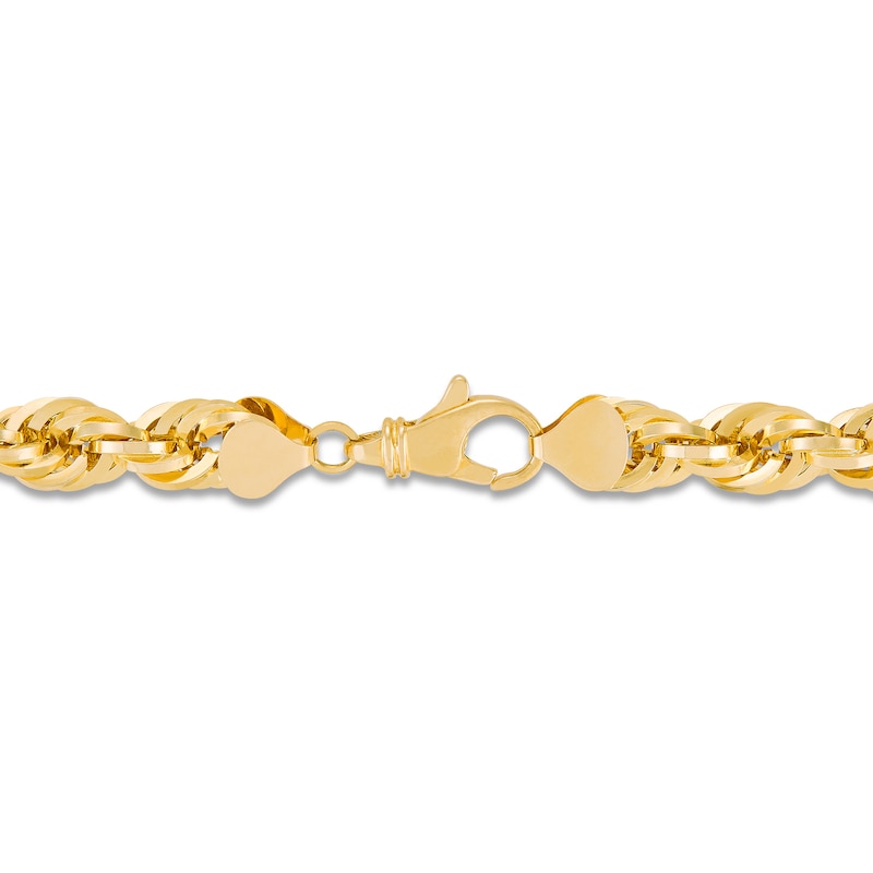 Main Image 3 of 10.0mm Glitter Rope Chain Necklace in Solid 10K Gold - 24"