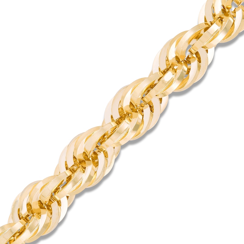 Main Image 4 of 10.0mm Glitter Rope Chain Necklace in Solid 10K Gold - 24"
