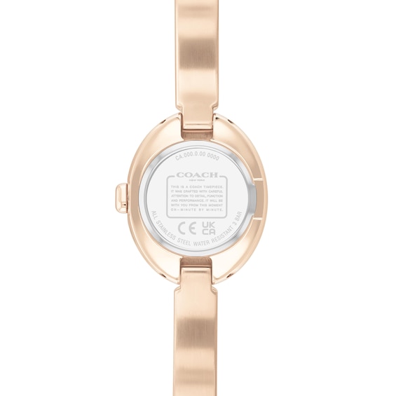 Ladies' Coach Sammy Rose-Tone IP Bangle Watch with Oval Pink Dial (Model: 14504486)