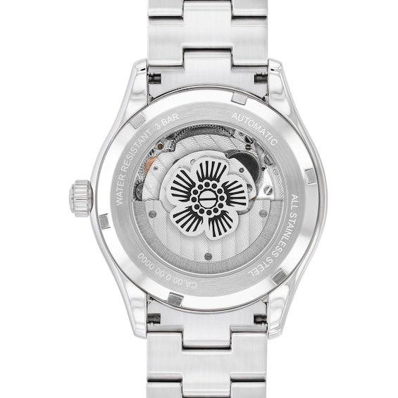 Ladies' Coach Brooks Crystal Accent Automatic Watch with Silver-Tone Dial (Model: 14504526)