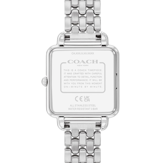 Ladies' Coach Cass Crystal Accent Watch with Square Blue Dial (Model: 14504494)
