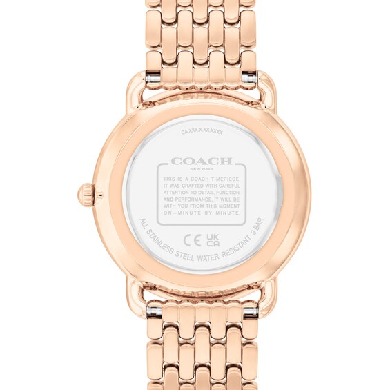 Ladies' Coach Elliot Rose-Tone IP Watch with Ivory Floral Dial (Model: 14504515)