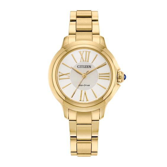 Ladies' Citizen Eco-DriveÂ® Dress Classic Ceci Gold-Tone IP Watch with White Dial (Model: Em1162-52A)