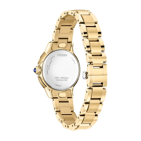 Ladies' Citizen Eco-DriveÂ® Dress Classic Ceci Gold-Tone IP Watch with White Dial (Model: Em1162-52A)