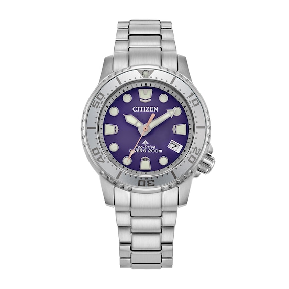 Ladies' Citizen Eco-DriveÂ® Promaster Dive Watch with Purple Dial (Model: Eo2027-50X)