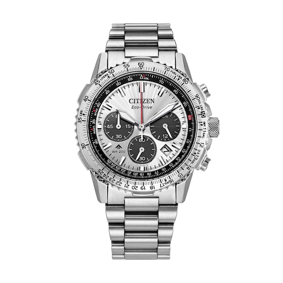Menâs Citizen Eco-DriveÂ® Promaster Air Navihawk Chronograph Watch with Textured Silver-Tone Dial (Model: Ca4660-61A)