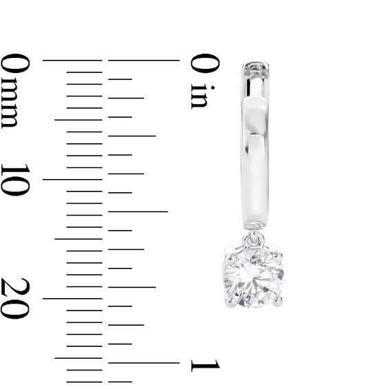 1 CT. T.w. Certified Lab-Grown Diamond Solitaire Dangle Hoop Earrings in 14K White Gold (F/Vs2)