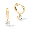 Thumbnail Image 1 of 1 CT. T.W. Certified Lab-Grown Diamond Solitaire Dangle Hoop Earrings in 14K Gold (F/VS2)