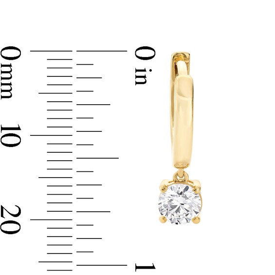 1 CT. T.w. Certified Lab-Grown Diamond Solitaire Dangle Hoop Earrings in 14K Gold (F/Vs2)