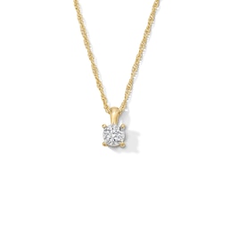 1/10 CT. Diamond Miracle Solitaire Pendant in Sterling Silver with 14K Gold Plate (J/I3)