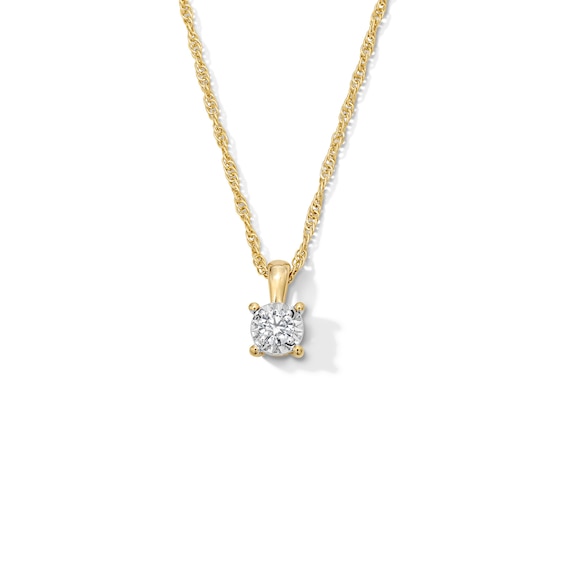 1/10 CT. Diamond Miracle Solitaire Pendant in Sterling Silver with 14K Gold Plate (J/I3)