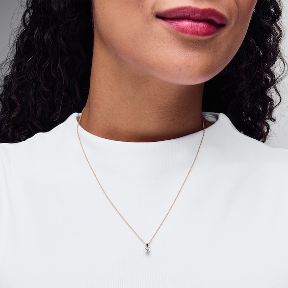 1/10 CT. Diamond Miracle Solitaire Pendant in Sterling Silver with 14K Gold Plate (J/I3)