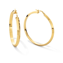 40.0mm Knife Edge Hoop Earrings in Hollow 10K Gold