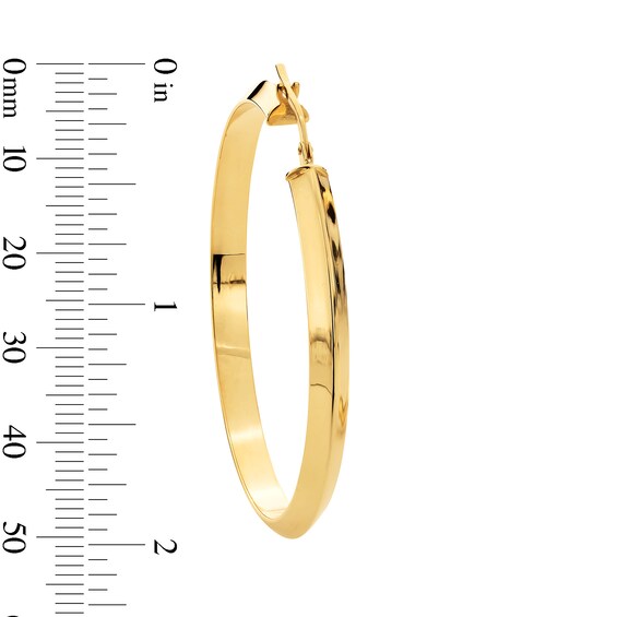 40.0mm Knife Edge Hoop Earrings in Hollow 10K Gold