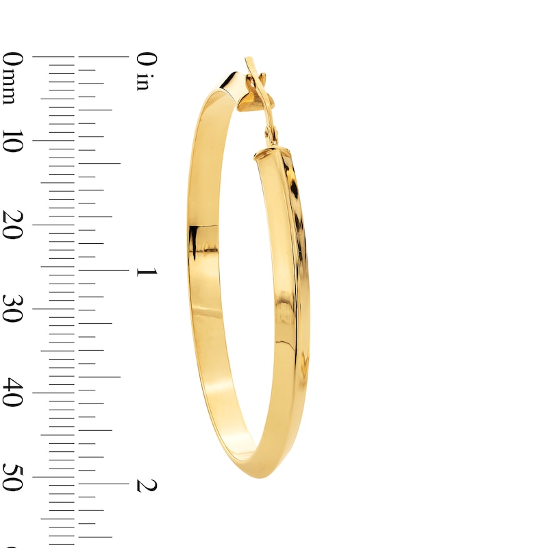Main Image 3 of 40.0mm Knife Edge Hoop Earrings in Hollow 10K Gold