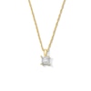 Thumbnail Image 1 of 1/10 CT. Princess-Cut Diamond Miracle Solitaire Pendant in Sterling Silver with 14K Gold Plate (J/I3)