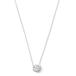 1 CT. Certified Lab-Grown Diamond Miracle Solitaire Necklace in 14K White Gold (F/VS2) - 19"