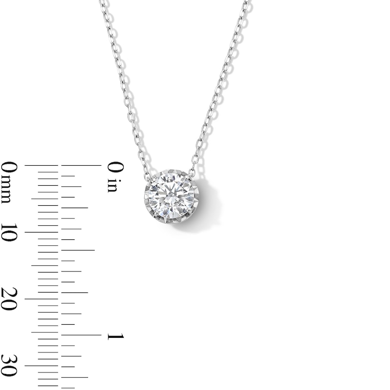 Main Image 4 of 1 CT. Certified Lab-Grown Diamond Miracle Solitaire Necklace in 14K White Gold (F/VS2) - 19"