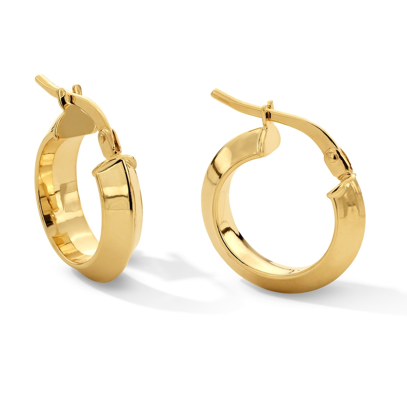 Main Image 1 of 10.0mm Knife Edge Hoop Earrings in Hollow 10K Gold