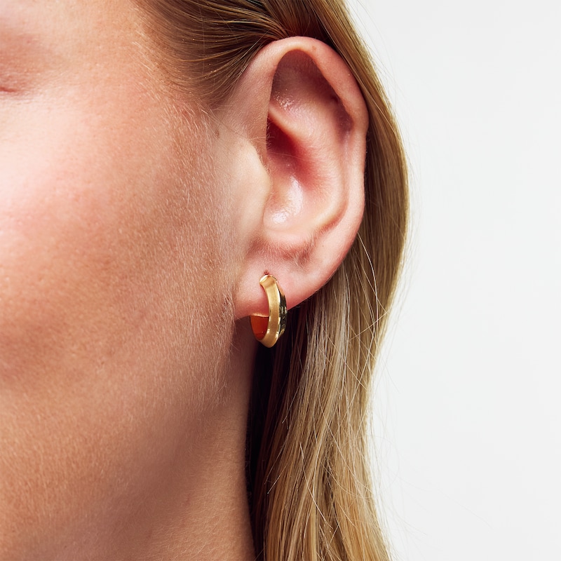 Main Image 2 of 10.0mm Knife Edge Hoop Earrings in Hollow 10K Gold
