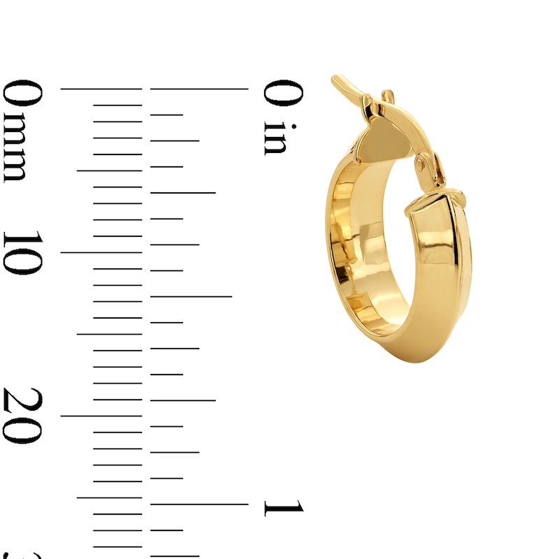 Main Image 3 of 10.0mm Knife Edge Hoop Earrings in Hollow 10K Gold