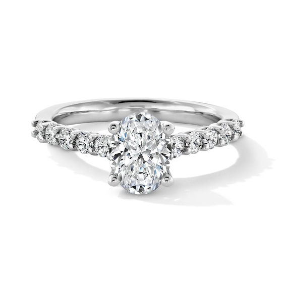 1-1/2 CT. T.w. Oval Certified Lab-Grown Diamond Engagement Ring in Platinum (I/Si2)