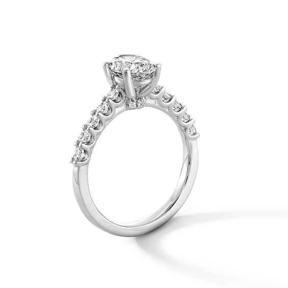 1-1/2 CT. T.w. Oval Certified Lab-Grown Diamond Engagement Ring in Platinum (I/Si2)