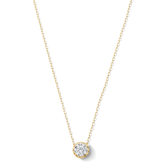 1 CT. Certified Lab-Grown Diamond Miracle Solitaire Necklace in 14K Gold (F/Vs2) - 19"