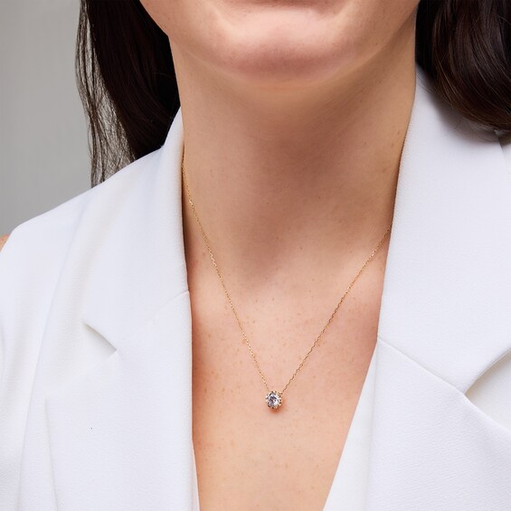 1 CT. Certified Lab-Grown Diamond Miracle Solitaire Necklace in 14K Gold (F/Vs2) - 19"