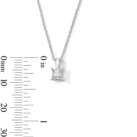 1/10 CT. Princess-Cut Diamond Miracle Solitaire Pendant in Sterling Silver (J/I3)