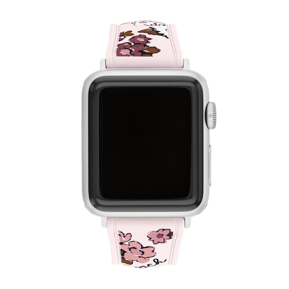 Ladies’ Coach Apple Watch Straps Pink Flowers Interchangeable Replacement Band Smart Watch Attachment (Model: 14700292)