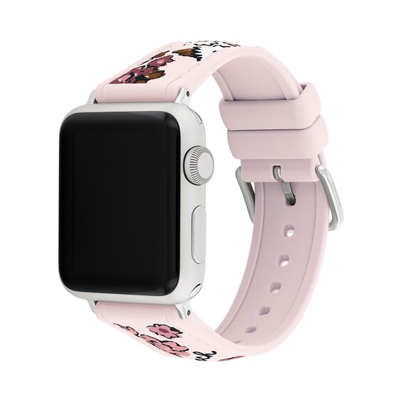 Ladies’ Coach Apple Watch Straps Pink Flowers Interchangeable Replacement Band Smart Watch Attachment (Model: 14700292)