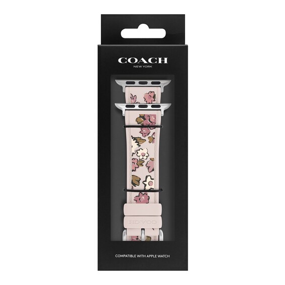 Ladies’ Coach Apple Watch Straps Pink Flowers Interchangeable Replacement Band Smart Watch Attachment (Model: 14700292)
