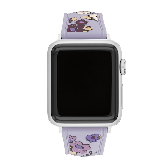 Ladies’ Coach Apple Watch Straps Purple Flower Interchangeable Replacement Band Smart Watch Attachment (Model: 14700293)