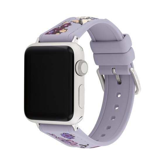 Ladies’ Coach Apple Watch Straps Purple Flower Interchangeable Replacement Band Smart Watch Attachment (Model: 14700293)