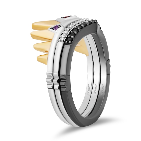 Collector's Edition Enchanted Disney Snow White Live Action Gemstone and Diamond Crown Ring Set in Sterling Silver