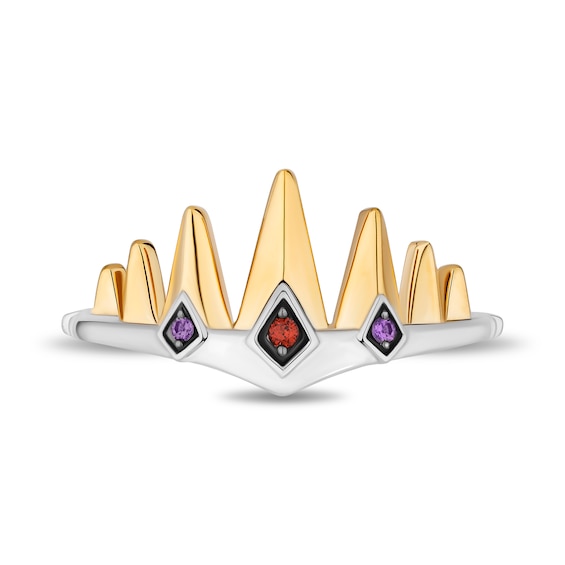 Collector's Edition Enchanted Disney Snow White Live Action Gemstone and Diamond Crown Ring Set in Sterling Silver