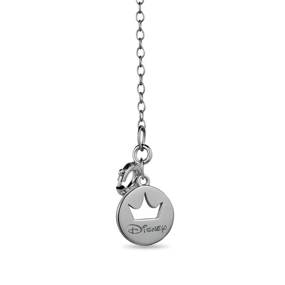 Enchanted Disney Villains Jafar Garnet, Onyx and 1/8 CT. T.w. Black Diamond Snake Pendant in Black Sterling Silver