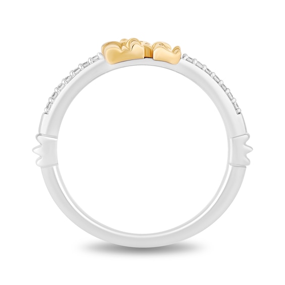 Enchanted Disney Belle 1/10 CT. T.w. Diamond Castle Two Piece Ring Set in Sterling Silver and 10K Gold