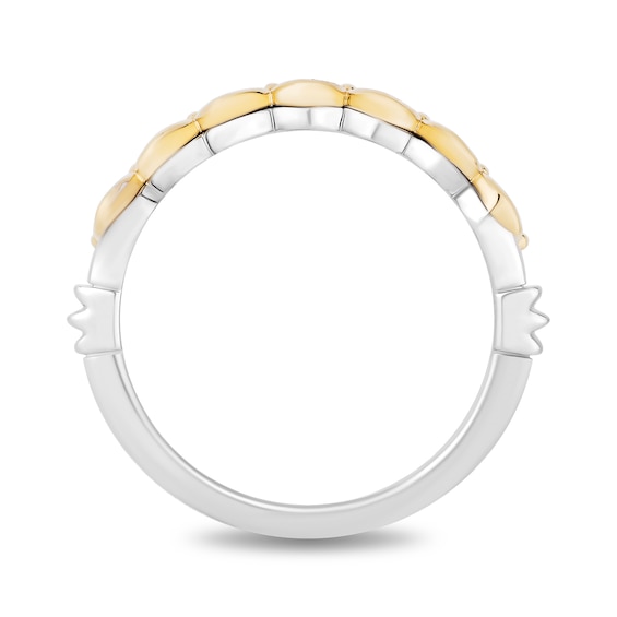 Enchanted Disney Belle 1/10 CT. T.w. Diamond Castle Two Piece Ring Set in Sterling Silver and 10K Gold