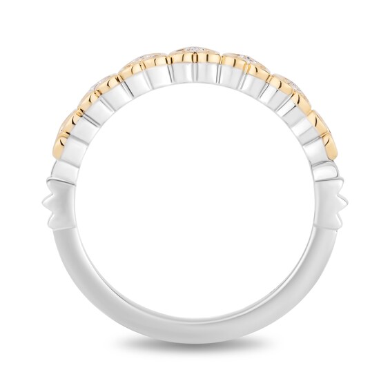 Enchanted Disney Majestic Princess 1/6 CT. T.w. Diamond Three Piece Ring Set in Sterling Silver and 10K Two-Tone Gold