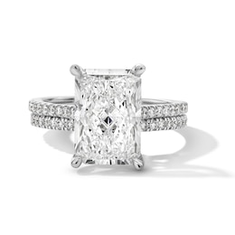 5-5/8 CT. T.W. Radiant-Cut Certified Lab-Grown Diamond Bridal Set in 14K White Gold (F/VS2)