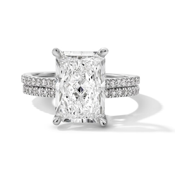 5-5/8 CT. T.w. Radiant-Cut Certified Lab-Grown Diamond Bridal Set in 14K White Gold (F/Vs2)