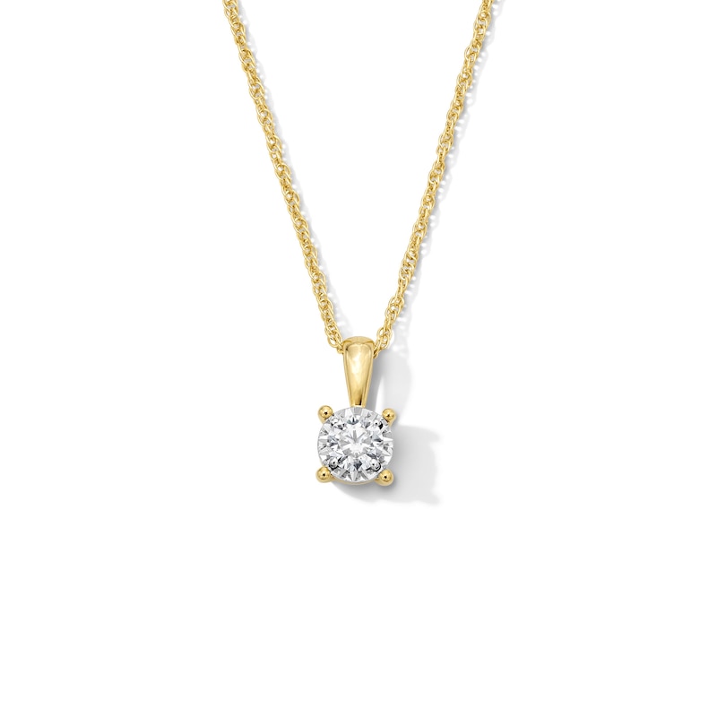 Main Image 1 of 1/4 CT. Diamond Miracle Solitaire Pendant in Sterling Silver with 14K Gold Plate (J/I3)