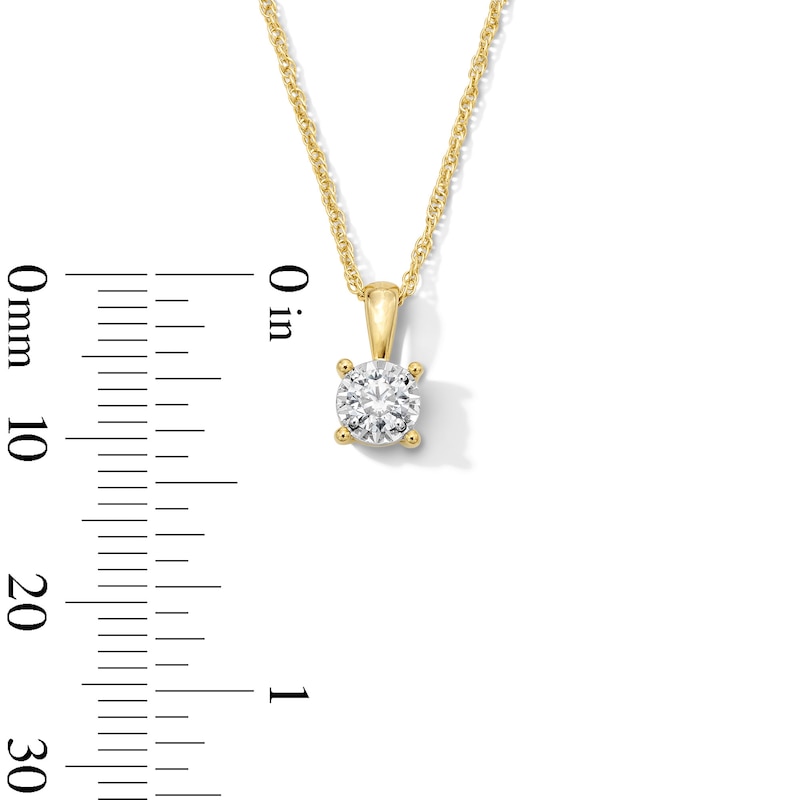 Main Image 4 of 1/4 CT. Diamond Miracle Solitaire Pendant in Sterling Silver with 14K Gold Plate (J/I3)
